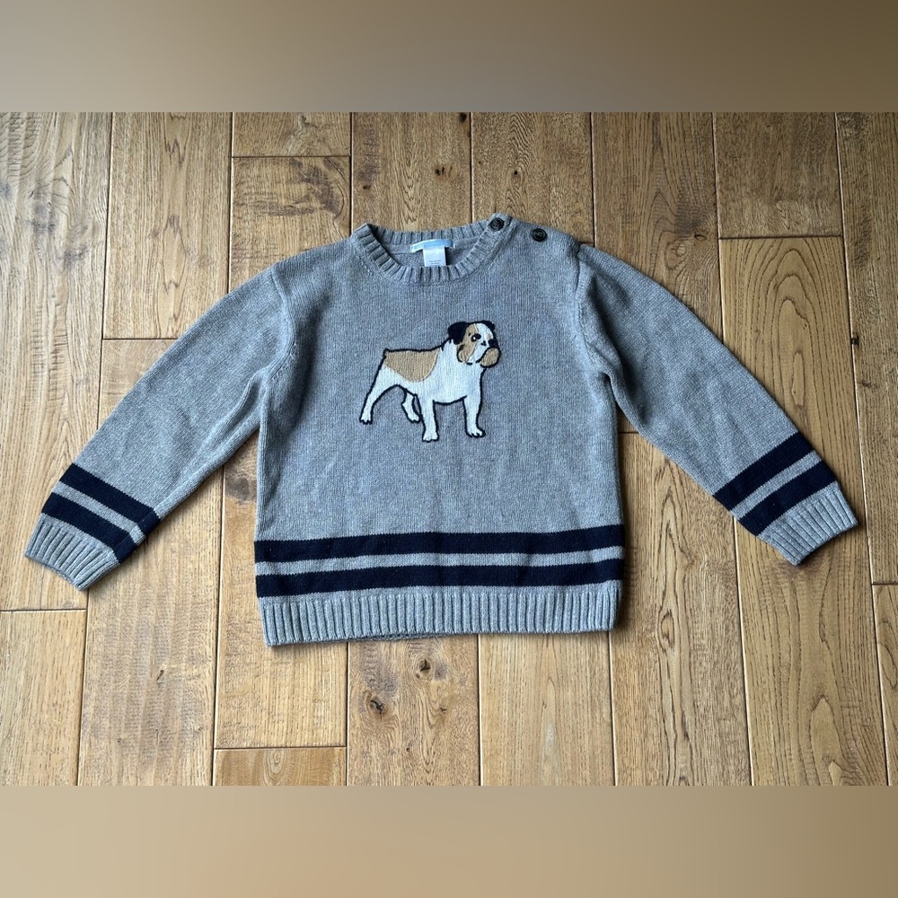 Janie and Jack Bulldog Striped Sweater size 4